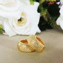 Brinco De Argolinha Grossa Trabalhada Folheado Em Ouro 18k