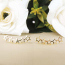 Brinco Ear Cuff Mini Estrelas Vazados Folheado Em Ouro 18k