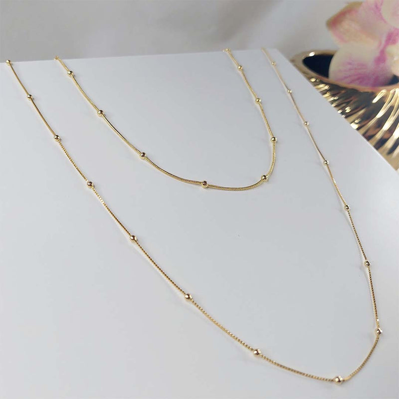 Choker Com Bolinhas Folheado Em Ouro 18k