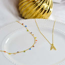 Choker Com Zircônias Coloridas Folheado Em Ouro 18k