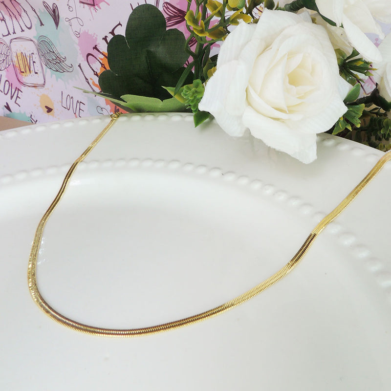 Choker De Fita Folheado A Ouro 18k