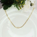 Choker De Corrente Chapada Com Zircônias Ao Centro Folheado A Ouro 18k