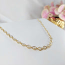 Colar Choker Com Pérolas Cercadas De Elos Folheado Em Ouro 18k