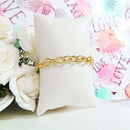 Pulseira Com Elo Oval Médio Folheados Em Ouro 18k