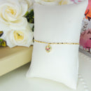 Pulseira Com Coração De Zircônias Coloridas Folheado A Ouro 18k