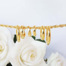 Trio De Brinco Liso Folheado Em Ouro 18k