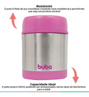 Pote Térmico Infantil Aço Inoxidável Para Refeição 350ml 6+ Meses Rosa - Buba