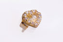 Brinco Coração Cristal Folheado Em Ouro 18k