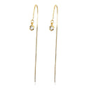 Brinco De Fio Com Ponto De Luz Folheado Em Ouro 18k