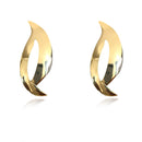 Brinco Pétala Lisa Folheado Em Ouro 18k