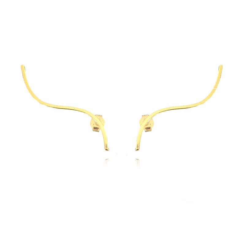 Brinco Ear Cuff De Fio Folheado Em Ouro 18k