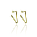 Brinco Argola De Triângulo Folheado A Ouro 18k