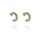 Brinco Semi Círculo De Pérolas Folheado A Ouro 18k