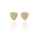 Brinco De Coração De Zircônia Rosa Folheado A Ouro 18k