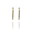 Brinco De Fita Com Zircônia Folheado A Ouro 18k