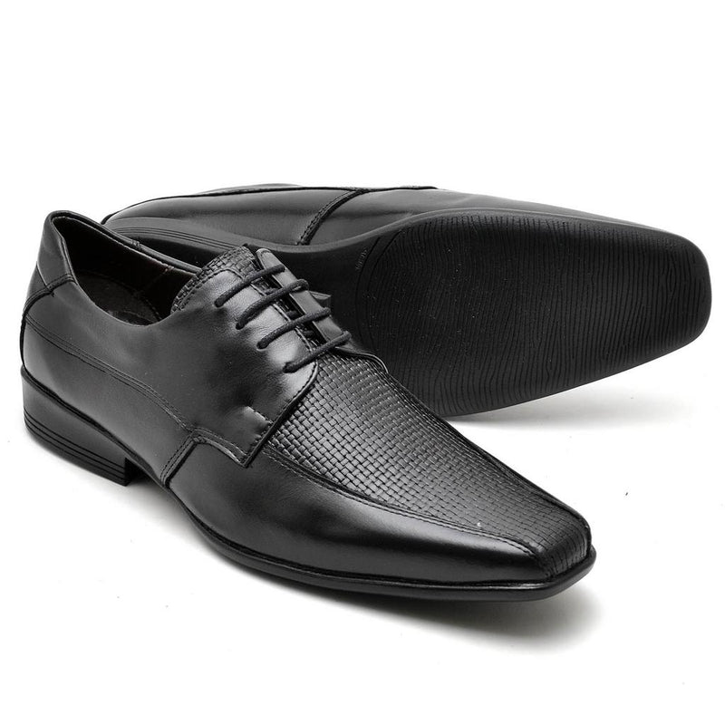 Sapato Casual Conforto Couro Preto 014