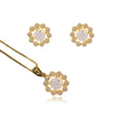 Conjunto Formato Flor Com Mini Zircônias