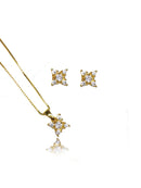 Conjunto Flor Pétalas Com Zircônia