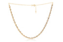 Choker Com Corrente De Mini Pérolas Folheado Em Ouro 18k