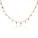 Choker Com Zircônias Coloridas Folheado Em Ouro 18k
