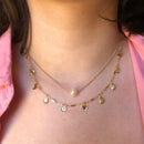 Colar Com Perola No Centro Folheado Em Ouro 18k
