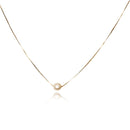 Colar Com Perola No Centro Folheado Em Ouro 18k