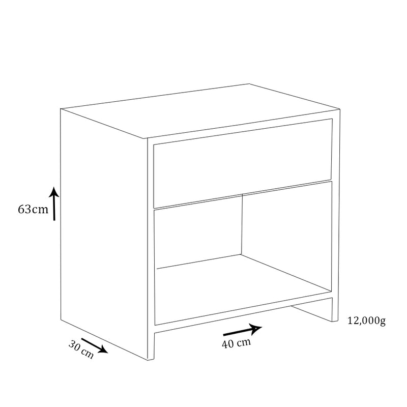 Mesa De Cabeceira 1 Gaveta Branco Em Mdf