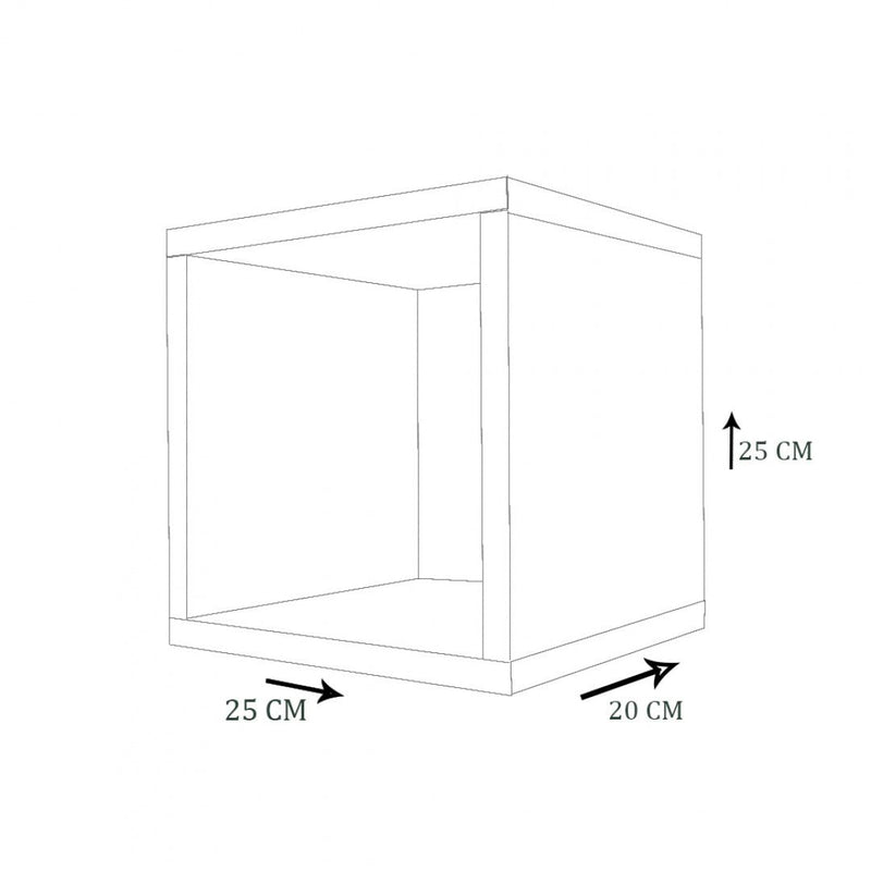 Kit 3 Nicho Decorativo 25x25x20 Cm Natural Em Mdf