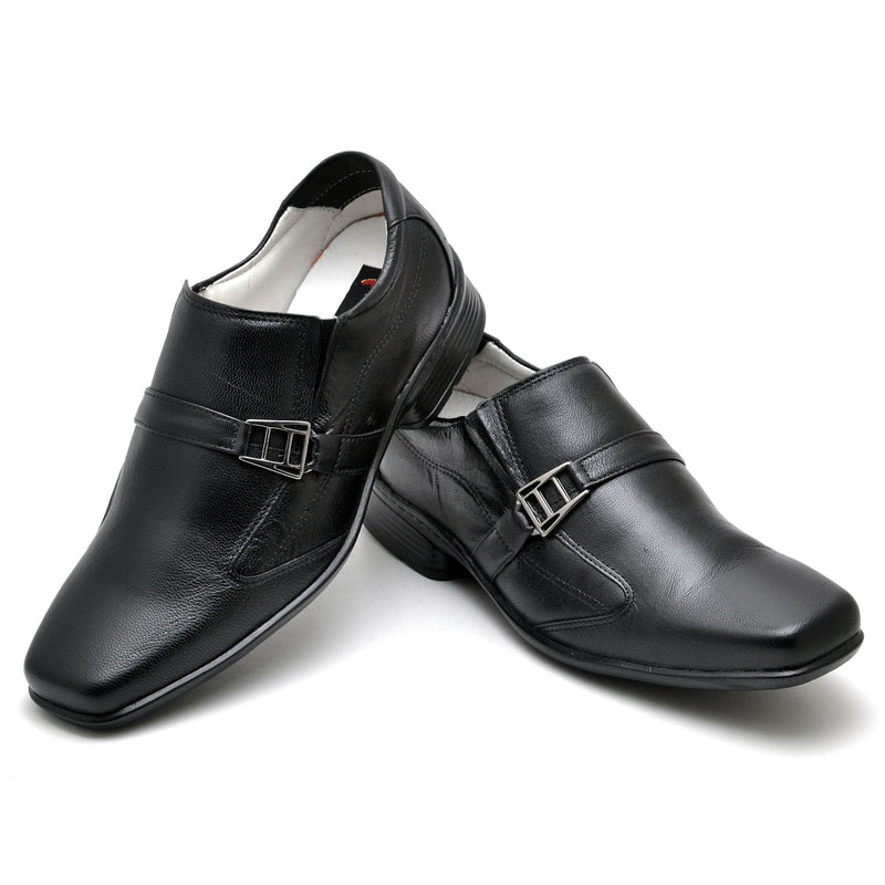 Sapato Casual Conforto Couro Preto 02w