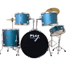 Bateria Acústica 2t Pr Sp Blue Sparkle Azul Com Banco Ny F1rst