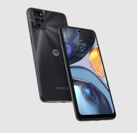 Smartphone Motorola XT2231-1 G22 Preto 128GB 4GB PATU0004BR