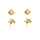 Duo Marinho Folheado Em Ouro 18k