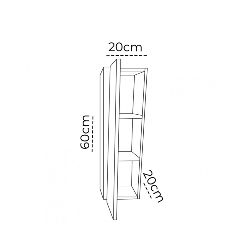 Armario Nicho Toalheiro 60cm Madeirado Em Mdf