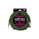 Cabo P/ Instrumento 18' (5,49 Metros) Plug Reto/l TranÇado Verde P06082 Ernie Ball