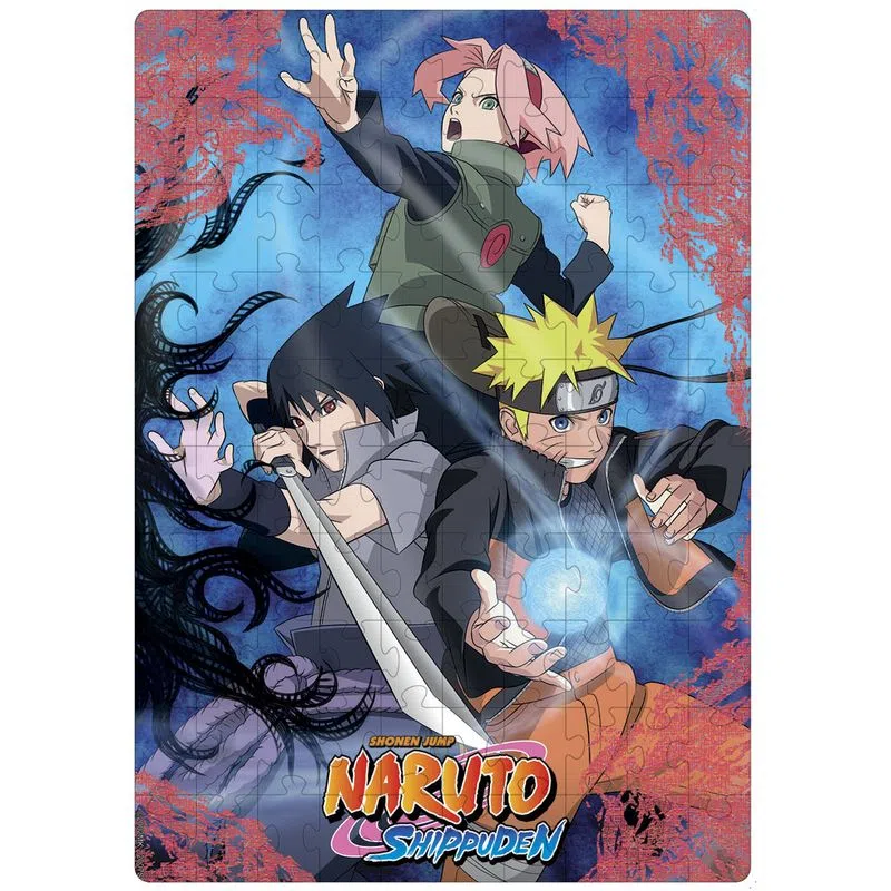 Puzzle Play 100 Peças Naruto Shippuden Com Lente Mágica