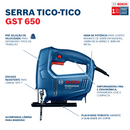 Serra Tico-tico 450w Com Lâmina Para Madeira - Bosch Gst650 220v
