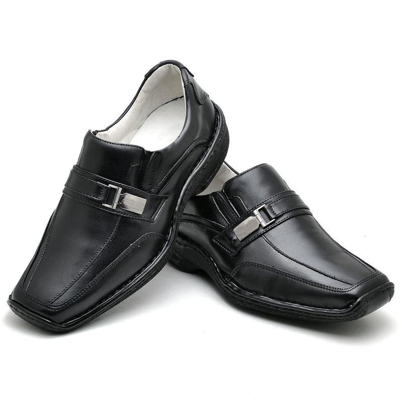 Sapato Casual Conforto Couro Preto 2016