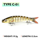Isca de pesca articulada com 10/14 cm