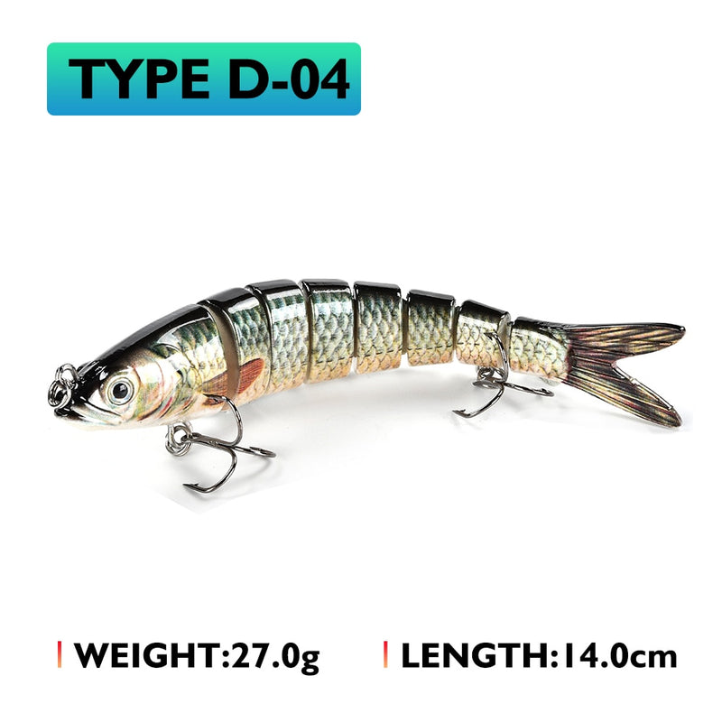 Isca de pesca articulada com 10/14 cm