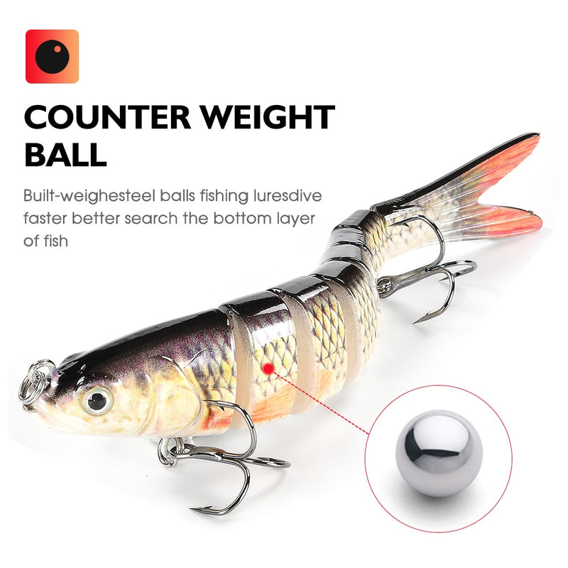 Isca de pesca articulada com 10/14 cm