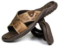 Chinelo Masculino De Couro Tabaco 5200