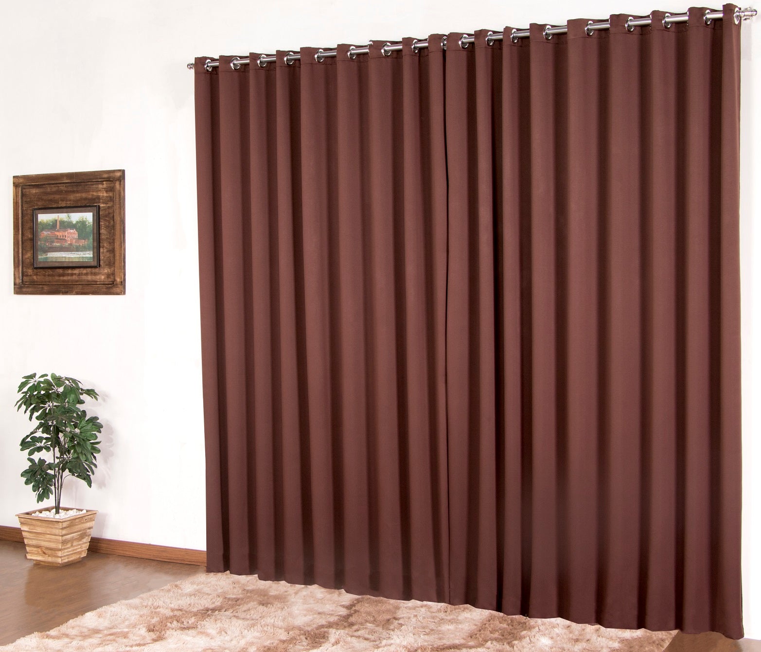 Cortina Blackout Para Sala Ou Quarto 3,00 Marrom