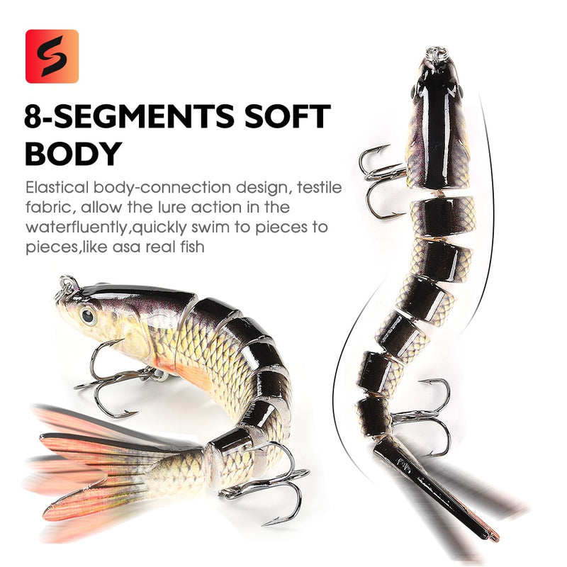 Isca de pesca articulada com 10/14 cm