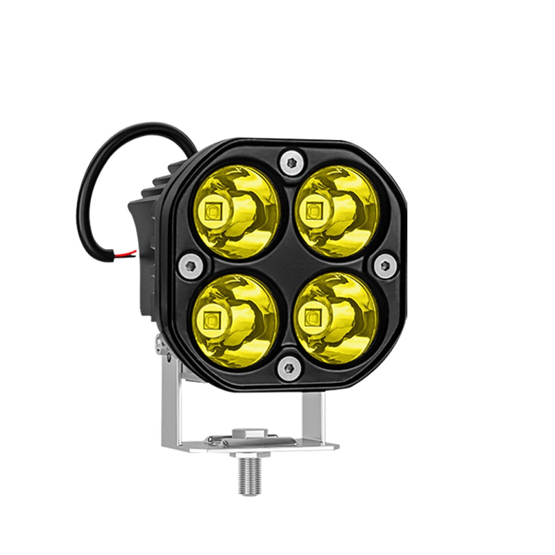 Holofote 3 pol. quadrado 40w led 24v amarelo branco