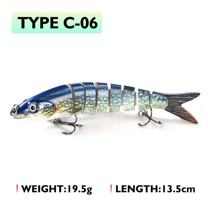 Isca de pesca articulada com 10/14 cm