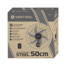Ventilador Oscilante Parede Steel, Ch Hh Premium 50cm Preto Bivolt Ventisol