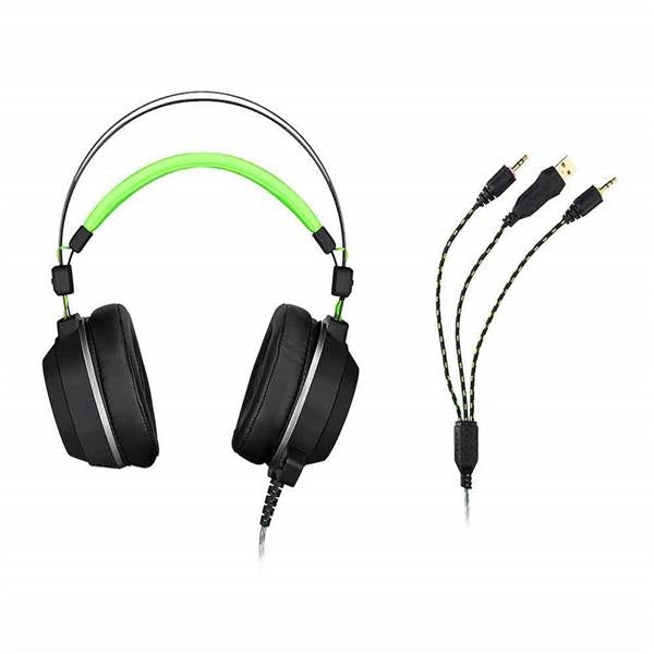 Headset Gamer Warrior Swan Usb+p2 Stereo Preto/verde Multilaser - Ph225