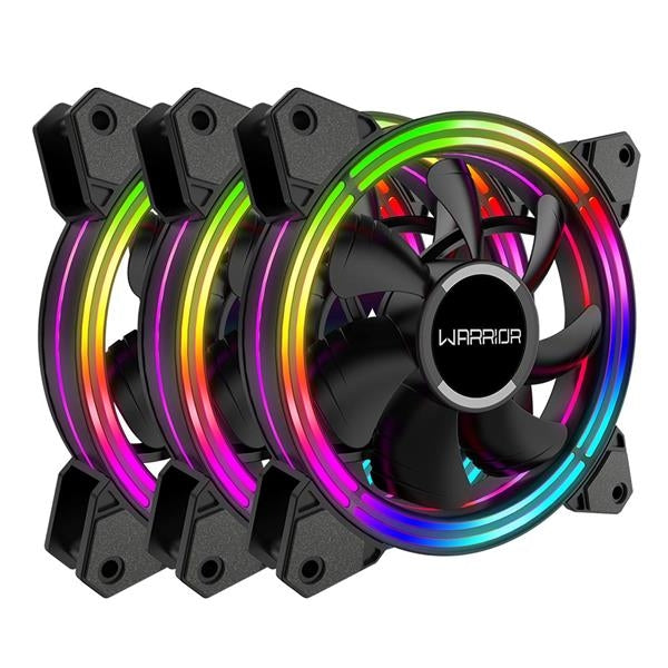 Warrior Cedric Kit 3 Cooler 120mm Rgb Com Controle Multilaser - Ga184