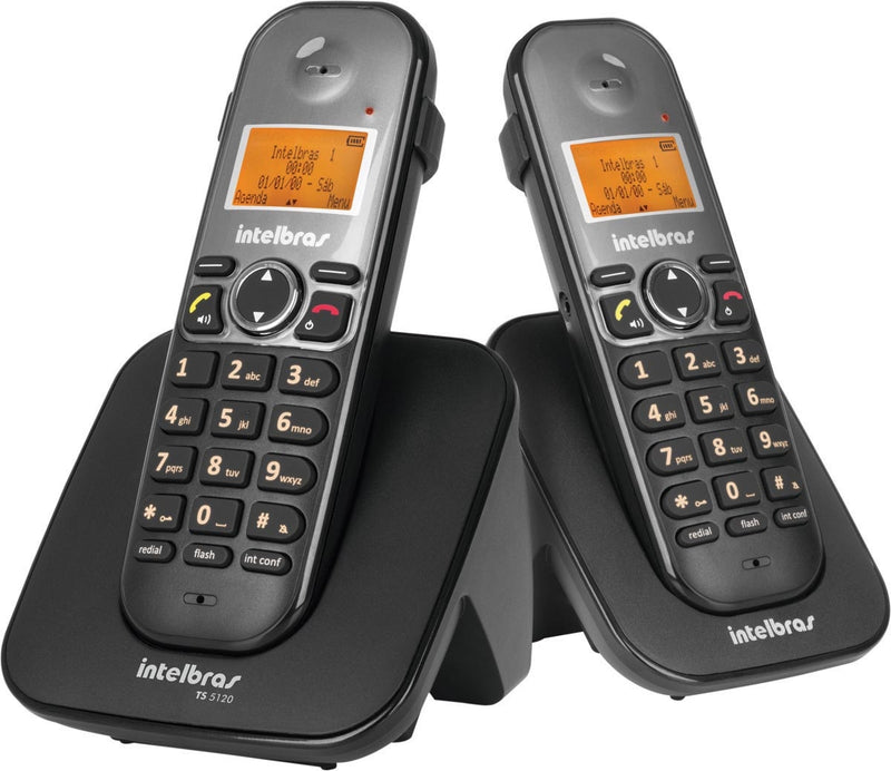 Telefone S/ Fio Id + Ramal C/ Entrada P/ Fone De Ouvido Ts 5122 Preto 4125122