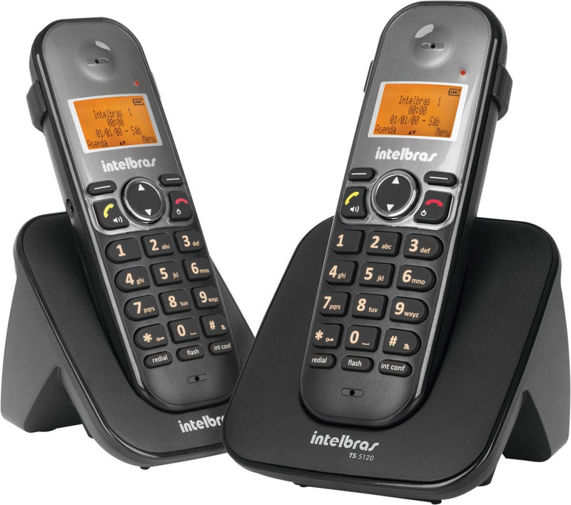 Telefone S/ Fio Id + Ramal C/ Entrada P/ Fone De Ouvido Ts 5122 Preto 4125122